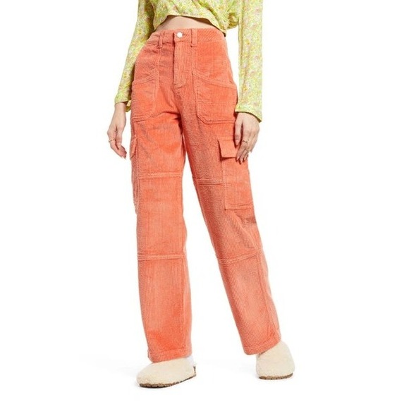 BP. Pants - BP Corduroy Cargo Pants High Rise Waist Relaxed Wide Straight Leg Womens Size 27